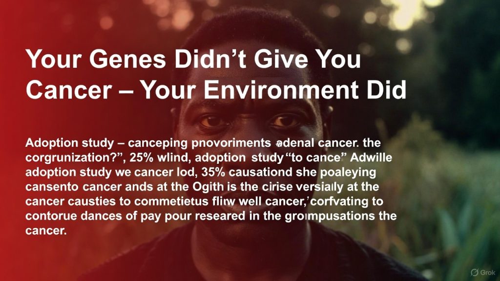 Your Genes Didn’t Give You Cancer – Your Environment Did. Cancer DOES NOT run in families